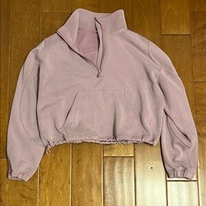 lululemon athletica Brushed Cropped Half-Zip Sweatshirt Softstream